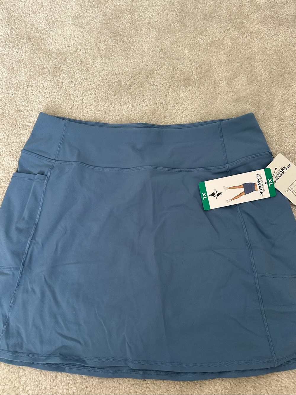Slate Blue Athletic Skort with Side Pockets